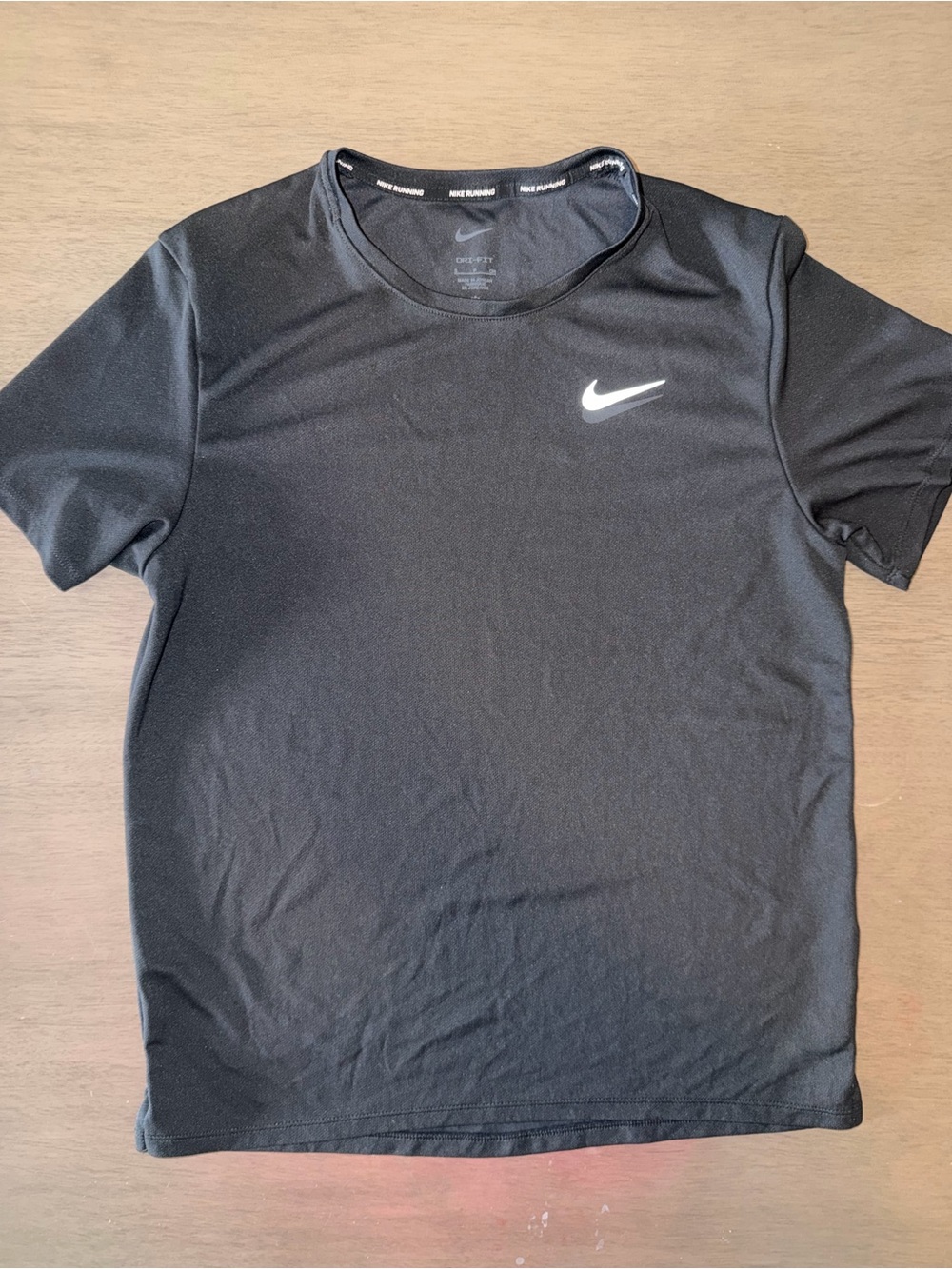 Nike Black Short-Sleeve Dri-FIT Performance Tee with White Swoosh